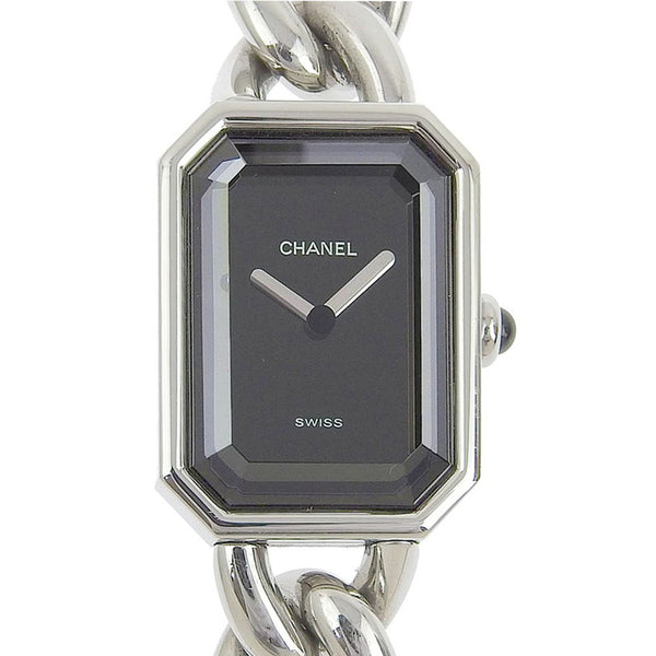 【CHANEL】シャネル
 プルミエールM H0452 ステンレススチール シルバー クオーツ アナログ表示 レディース 黒文字盤 腕時計