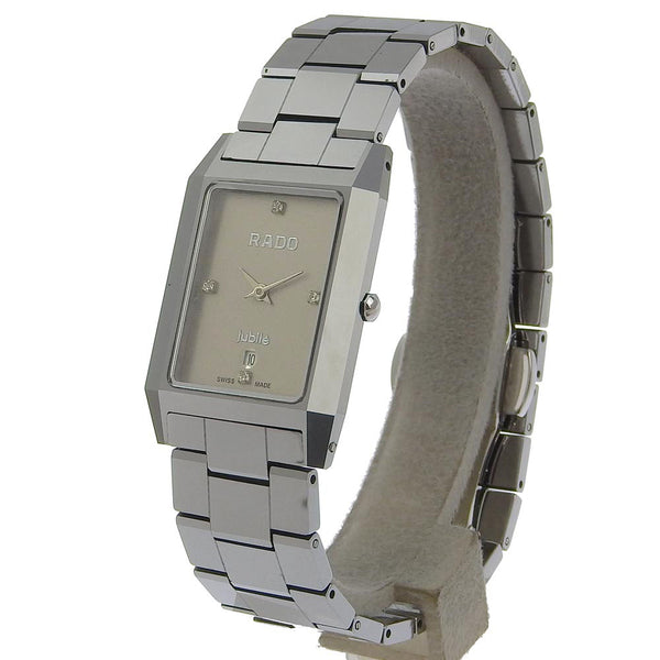 【RADO】ラドー
 ジュビリー 4Pダイヤ ステンレススチール×タングステン シルバー クオーツ アナログ表示 メンズ ゴールド文字盤 腕時計