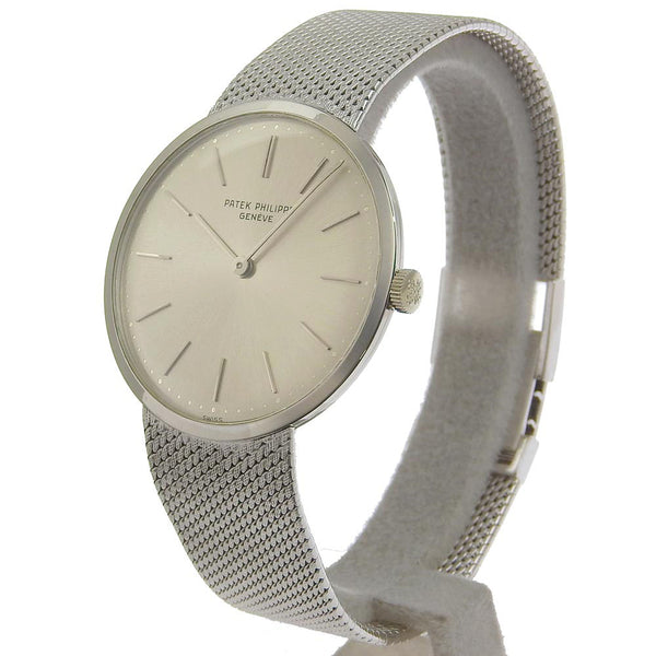 [PATEK PHILIPPE] Patek Philip Calatrava 3484 K18 White Gold Silver hand -rolled Men's Silver Dial Watch