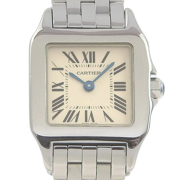 [Cartier] Cartier Santo Suduzelle SM W25064Z5 Stainless steel silver quartz analog display Ladies beige dial watches