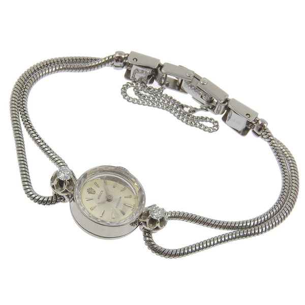 【ROLEX】ロレックス
 腕時計
 アンティーク カメレオン K18ホワイトゴールド×ダイヤモンド×ステンレススチール シルバー 手巻き シルバー文字盤 レディース