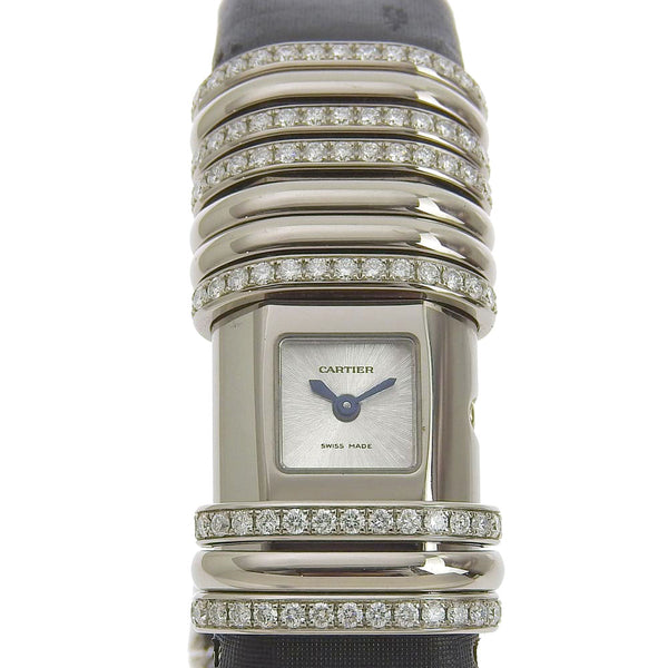 【CARTIER】カルティエ
 デクラレーション WT000450 チタン×K18ホワイトゴールド×ダイヤモンド シルバー クオーツ アナログ表示 レディース シルバー文字盤 腕時計
Aランク