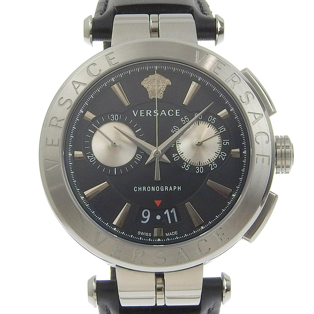 [VERSACE] Versace Ion 45mm Watch VE1D00819 Stainless Steel x Leather S –  KYOTO NISHIKINO