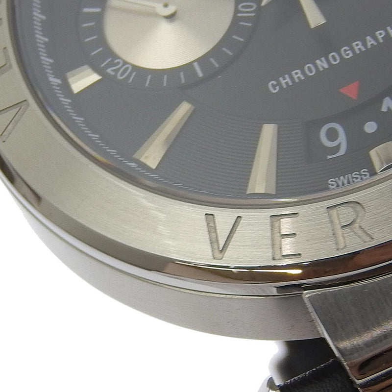 [Versace] Versace 
 이온 45mm 시계 
 VE1D00819 스테인레스 스틸 X 가죽 실버 쿼츠 크로노 그래프 블랙 다이얼 애온 1.8 "남자 A 랭크