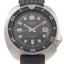 【SEIKO】セイコー
 セカンドダイバー 植村直己モデル 6105-8110 ステンレススチール×ラバー 黒 自動巻き メンズ 黒文字盤 腕時計