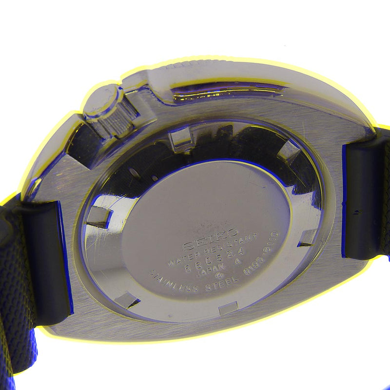 [SEIKO] SEIKO SECHT DIVER NAOMI UEMURA 모델 6105-8110 스테인리스 스틸 X 고무 블랙 자동 권선 남성 블랙 다이얼 시계