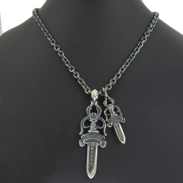 [Chrome Hearts] Chrome Hearts Big Tagger / Double Tager Tager Paper Chain Silver 925 UNISEX Collier