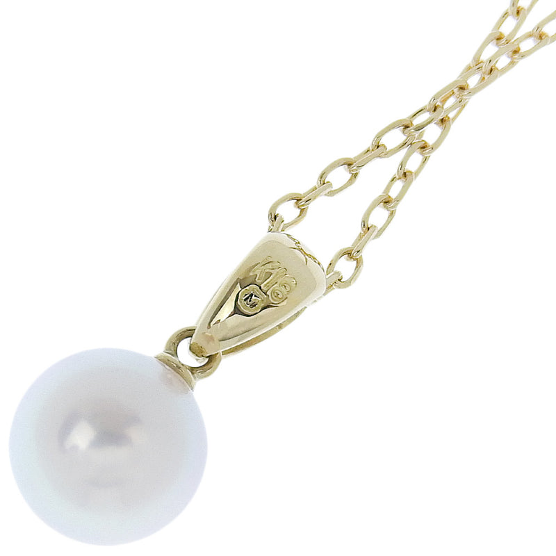 [Mikimoto] Mikimoto Pearl 7.2mm K18 Yellow Gold x Pearl Ladies Necklace A+Rank