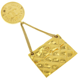[CHANEL] Chanel 
 Bag motif brooch 
 Coco Mark Matrasse Gold Plating about 19.0g Bag Motif Ladies