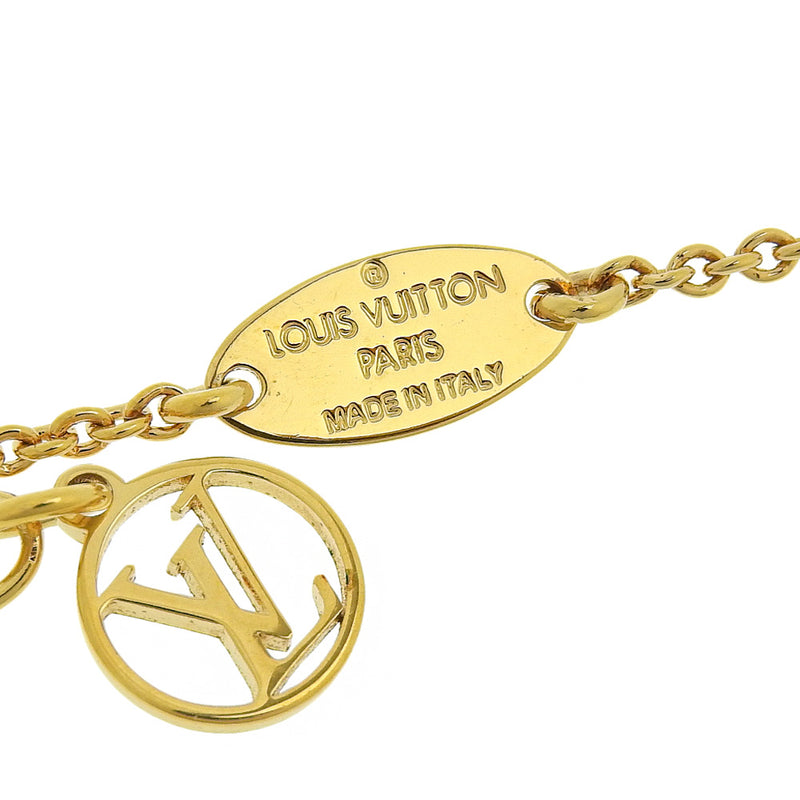 Louis Vuitton Essential V M63181 Gold Plated Black LE0168 Women's Necklace