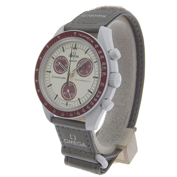 Reloj Omega Swatch Collaboration Speedmaster Moonswatch 5033M101 Nilón  ⁇  Biocerámica Gris Cuarzo Cronógrafo Niños Reloj de cuerda blanca