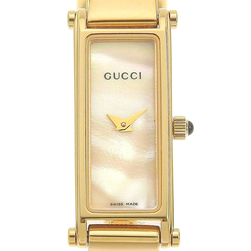 【GUCCI】グッチ
 バングル 1500L 金メッキ ゴールド クオーツ アナログ表示 レディース ゴールドシェル文字盤 腕時計
Aランク