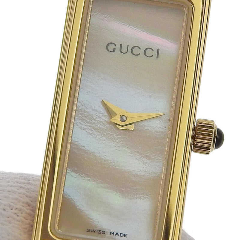 【GUCCI】グッチ
 バングル 1500L 金メッキ ゴールド クオーツ アナログ表示 レディース ゴールドシェル文字盤 腕時計
Aランク