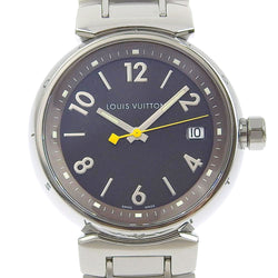 【LOUIS VUITTON】ルイ・ヴィトン
 タンブール Q1311 ステンレススチール シルバー クオーツ アナログ表示 レディース ブラウン文字盤 腕時計
