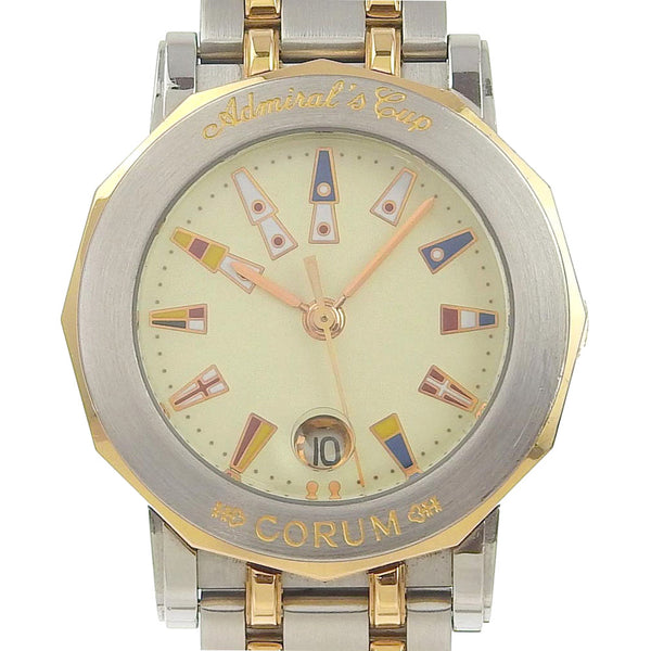 [CORUM] Colm Admiral's Cup Watch 39.230.24 V585 Gold & Steel Silver/Gold Quartz Analog Display Cream Dial ADMIRALS CUP Ladies A-Rank