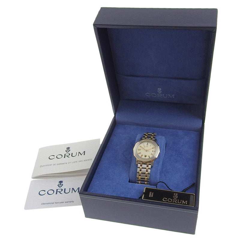 [Corum] Colm Admiral's Cup Watch 39.230.24 V585 Gold & Steel Silver/Gold Quartz Analog Cream Dial Dial Dial Cup Copa A-Rank A-Rank