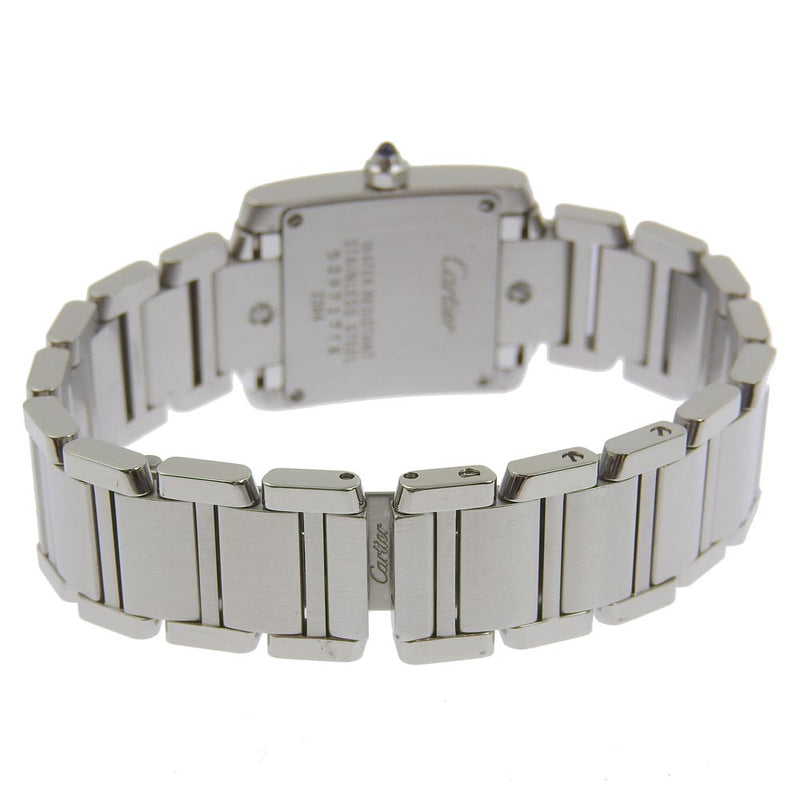 [CARTIER] 卡地亚 Tank Française SM W51008Q3 不锈钢银色石英模拟显示女士白色表盘手表