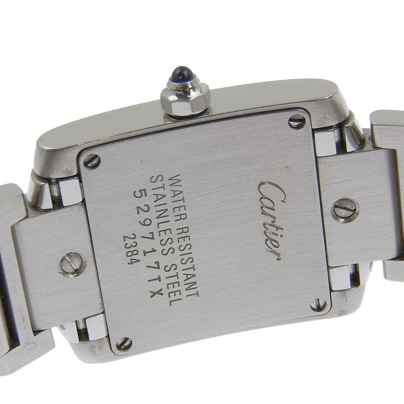 [CARTIER] Cartier Tank Française SM W51008Q3 Stainless Steel Silver Quartz Analog Display Ladies White Dial Watch