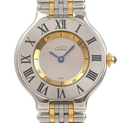 [Cartier] Cartier Must 21 Watch Vantian SM 1340 Stainless steel x gold plating quartz analog display Silver dial Must21 Ladies