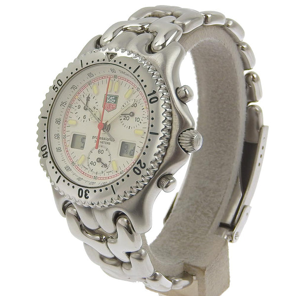 【TAG HEUER】タグホイヤー
 セルシリーズ 腕時計
 セナモデル CG1111-0 ステンレススチール クオーツ クロノグラフ 白文字盤 Cell series メンズA-ランク