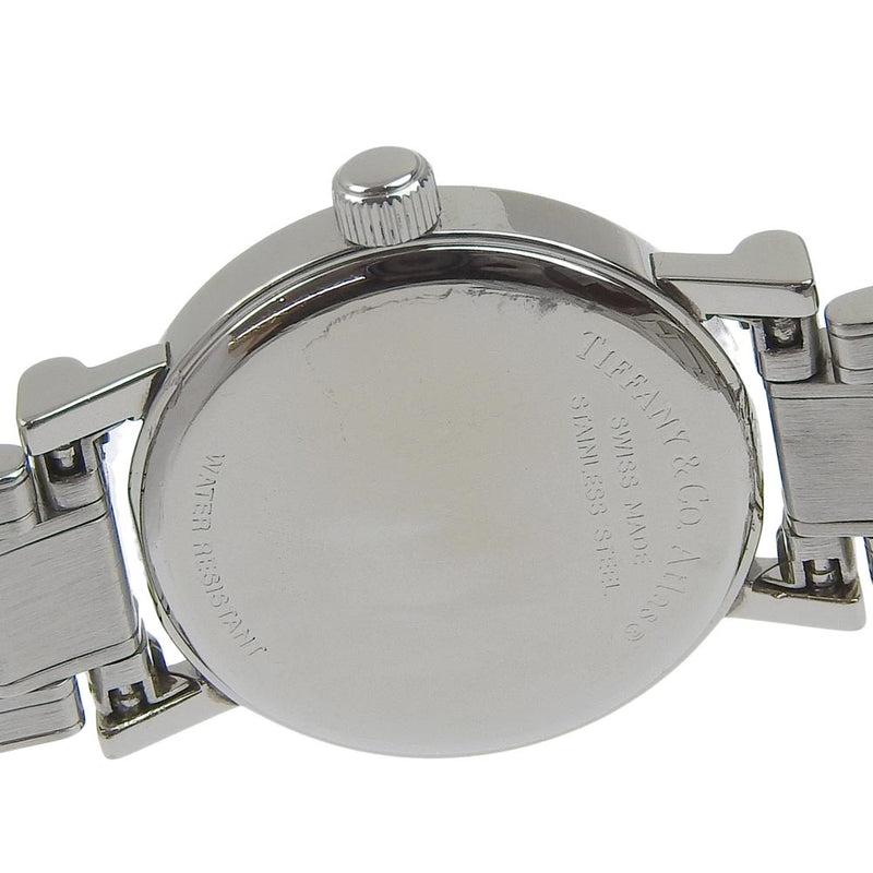 [Tiffany & co.]TIFFANY&Co. Atlas watch Stainless Steel Silver Quartz Analog display black dial ATLAS ladies