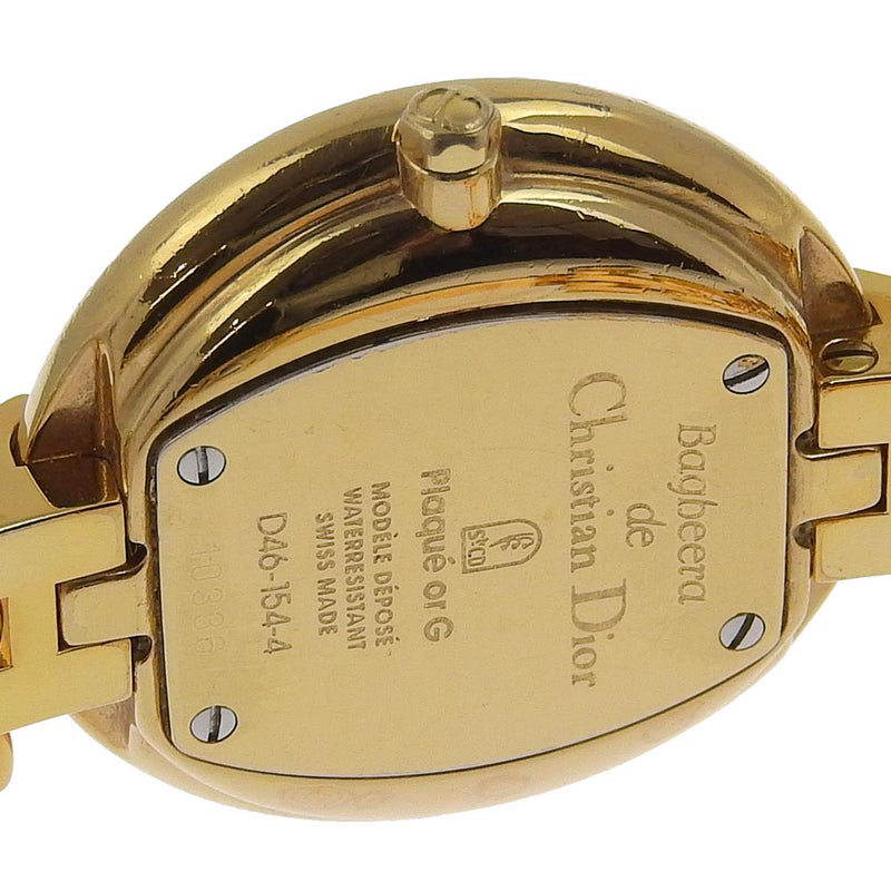 [Dior] Christian Dior Bakira Watch D46-154-4 Gold Slating Gold Quartz Display analógico Dial negro Bakira Damas A-Rank