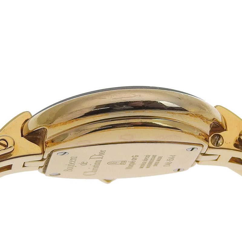 [Dior] Christian Dior Bakira Watch D46-154-4 Gold Slating Gold Quartz Display analógico Dial negro Bakira Damas A-Rank