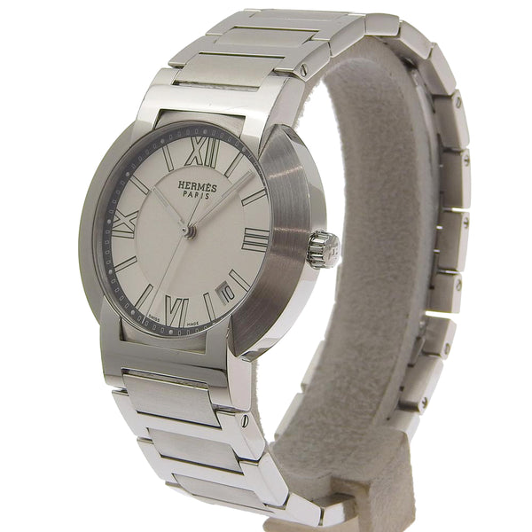 【HERMES】エルメス
 ノマード 腕時計
 NO1.710 ステンレススチール シルバー クオーツ アナログ表示 白文字盤 Nomad メンズ