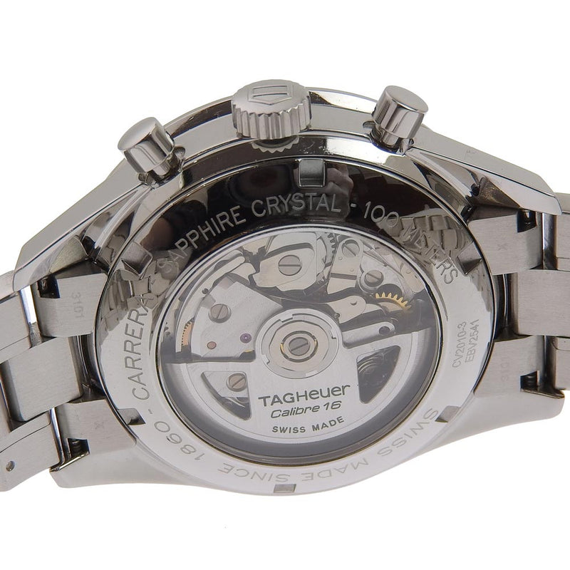 【TAG HEUER】タグホイヤー
 カレラ 腕時計
 CV2010-3 ステンレススチール シルバー 自動巻き 黒文字盤 Carrera メンズ