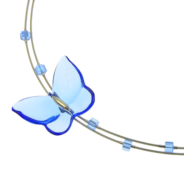 [Baccarat] Baccarat Flivoli Choker Butterfly Crystal X Silver 925 Blue Frivoli Ladies A Rank