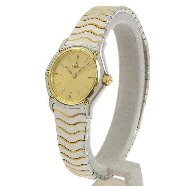 [Ebel] Ebel Classic Wave 1057901 Acero inoxidable X K18 Reloj de dial de oro analógico de cuarzo amarillo
