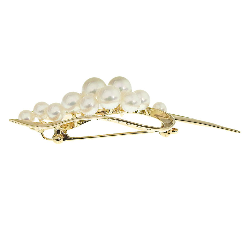 Broche de perla K18 Oro amarillo X Diamante x Pearl 0.19 Pearl Ladies Sa Rank