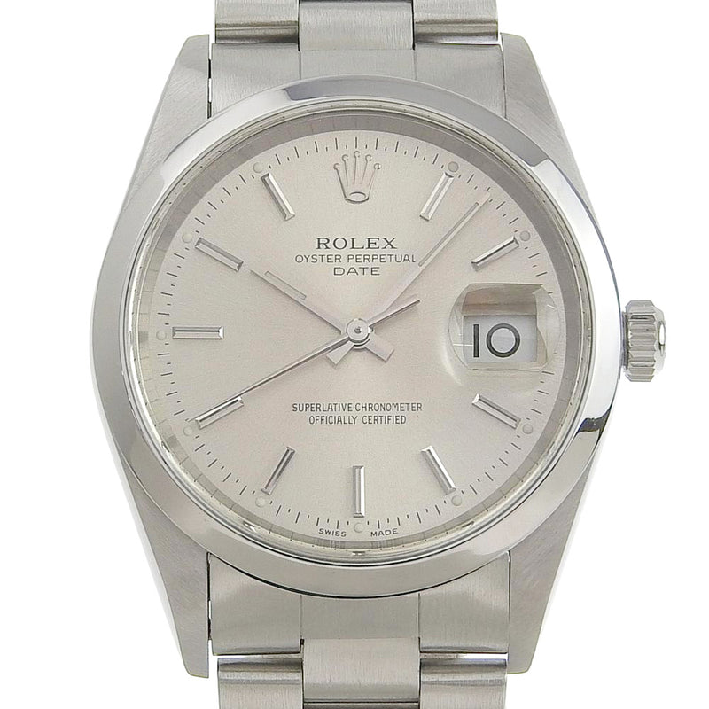 【ROLEX】ロレックス
 オイスターパーペチュアル デイト K番 15200 ステンレススチール 自動巻き メンズ シルバー文字盤 腕時計
Aランク