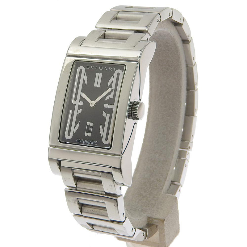 [BVLGARI] Bulgari Retan Goro RT45S Stainless Steel Silver Automatic Winding Men's Black Dial Watch