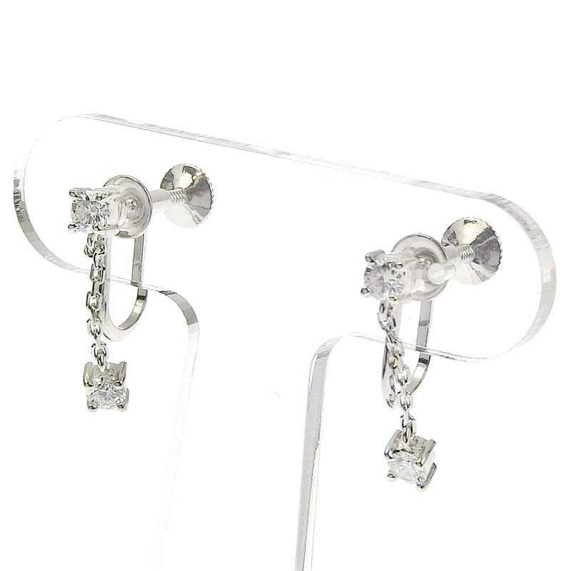 [TASAKI] Tasaki Swing PT900 Platinum x Diamond 0.20 engraved Ladies earrings SA Rank