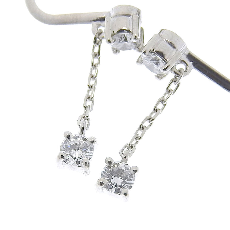 [Tasaki] tasaki swing pt900 platinum x diamante 0.20 aretes de damas grabadas sa rango