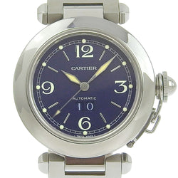 【CARTIER】カルティエ パシャC ビックデイト W31047M7 ステンレススチール 自動巻き メンズ ネイビー文字盤 腕時計